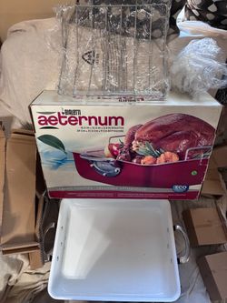 1300. Discontinued Brand New Red and White Roaster Bakeware