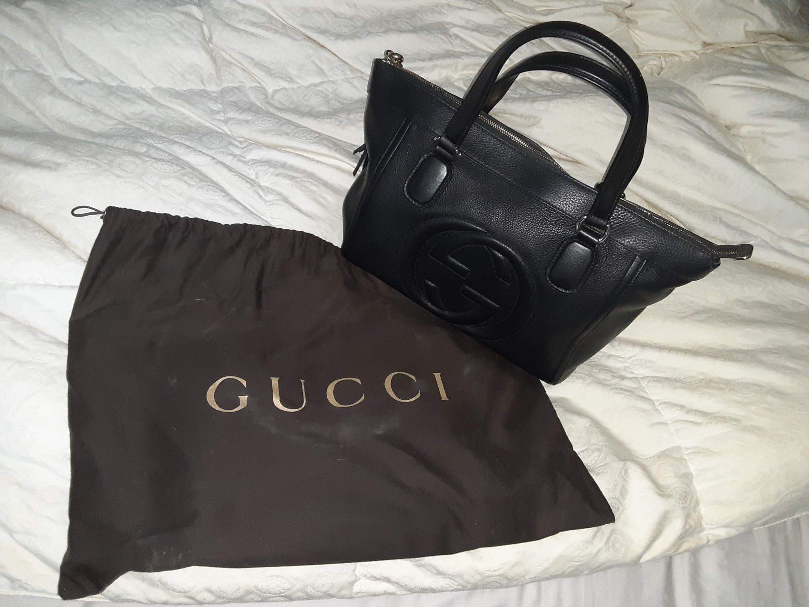 Genuine Gucci Black Leather Hand bag