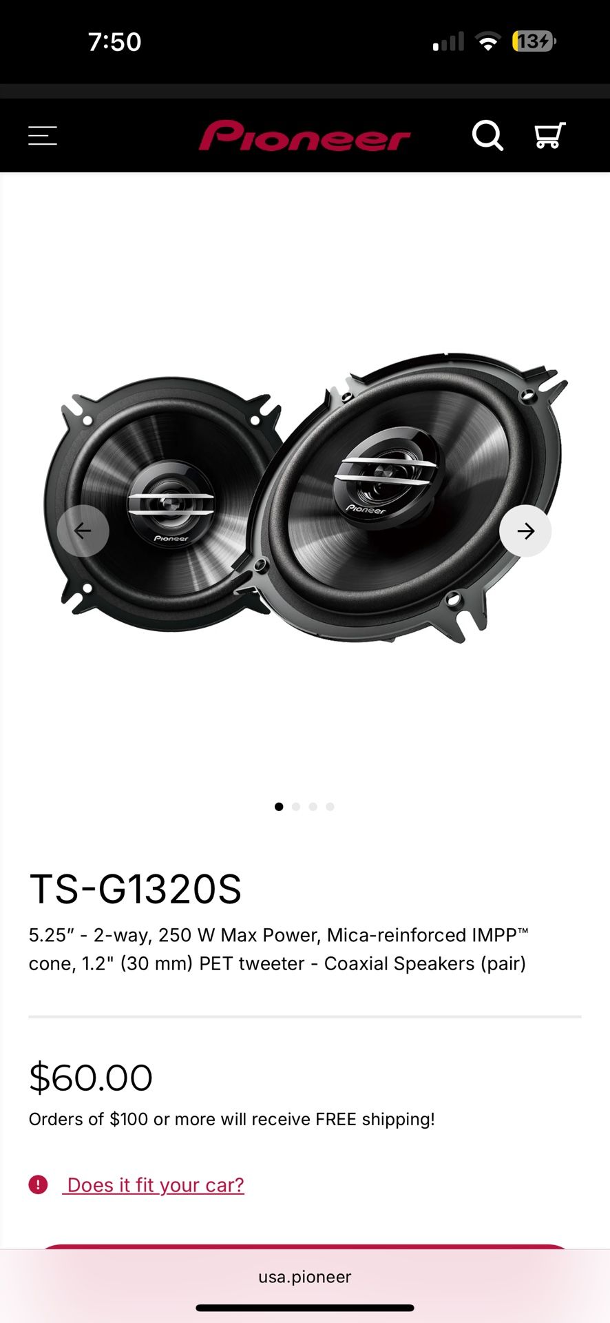 Pioneer TS-G1320S 5.25 Inch Speakers
