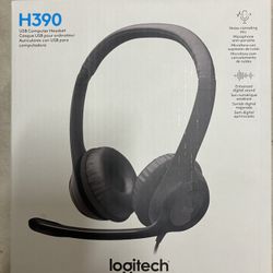 Logitech H390 USB Computer Headset with Enhaced Digital Audio and in-Line Controls Fine-Tuned Drivers, Noise-Canceling Microphone, USB-A Connector