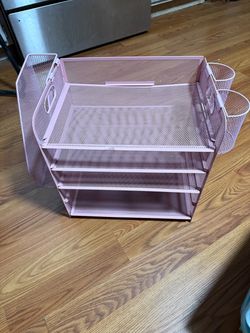 Pink desk accessories