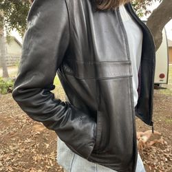 Nicole Miller Black Leather Jacket 