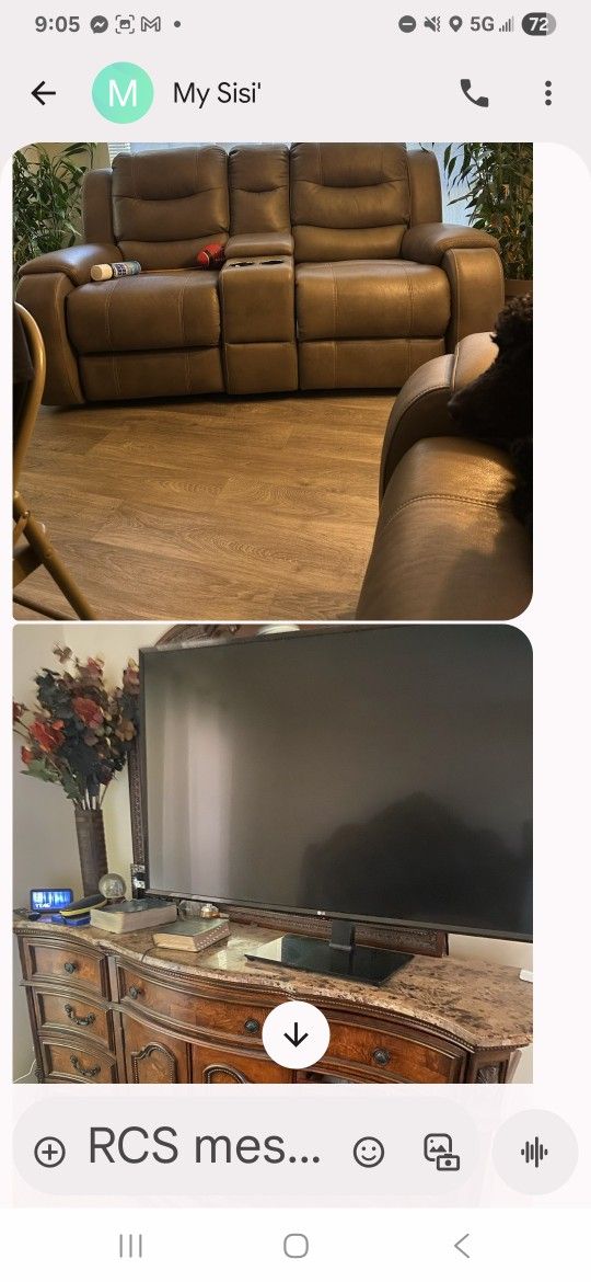 2 Piece Sofa Leather Couch/dresser Tv