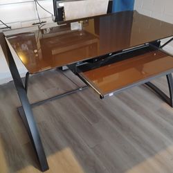 Nice Glass Computer Desk Table Almost Brand New