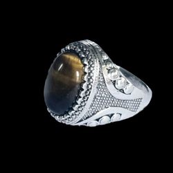 TITANIUM FOREVER WEAR SILVER NEW TOPAZ MENS SIZE 11 CLASSIC  STYLE RING