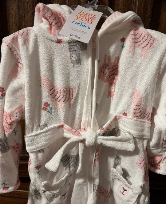 Carter's Baby Girl's Bath Robe Size 0-9M