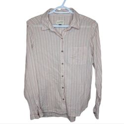 Universal Thread Strip Button Down Collared Blouse Shirt