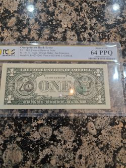 Error Note- U.S. currency
