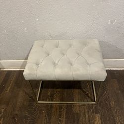 Ottoman, Foot Rest Vanity Stool with Metal Legs, Modern Contemporary Accent Stool