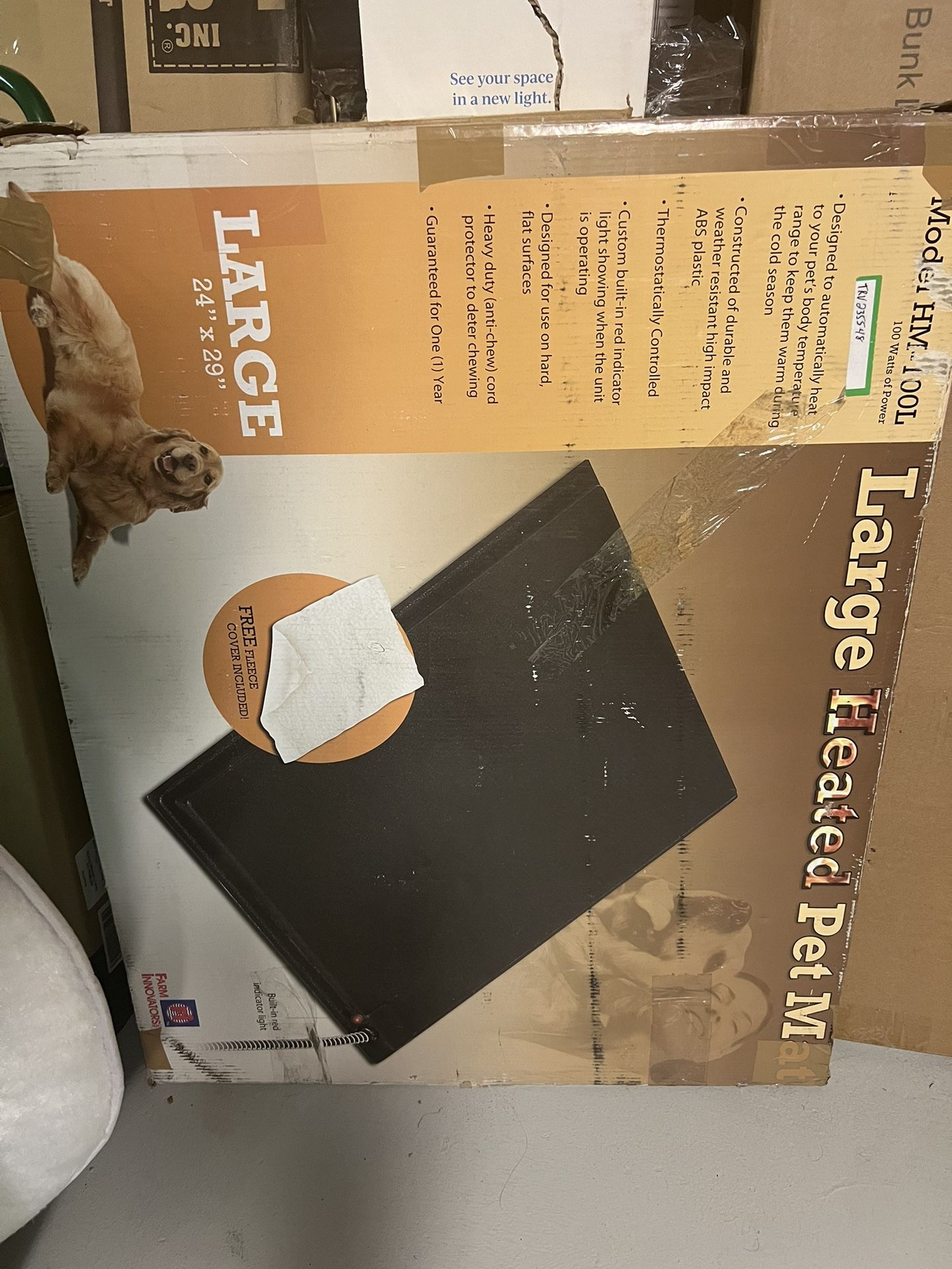 Heated Pet Mat With Fleece Cover NEW