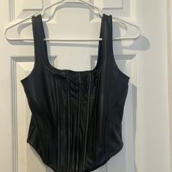 EXPRESS leatherette, corset top