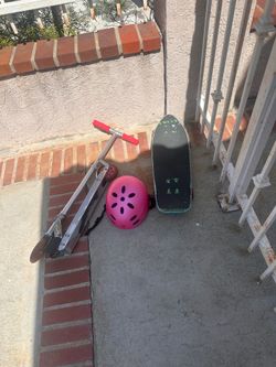 Scooter , skateboard,helmet
