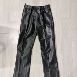 Vintage 90s Verducci Black Real Leather Pants Made in Korea. Women’s Size 32 Y2K