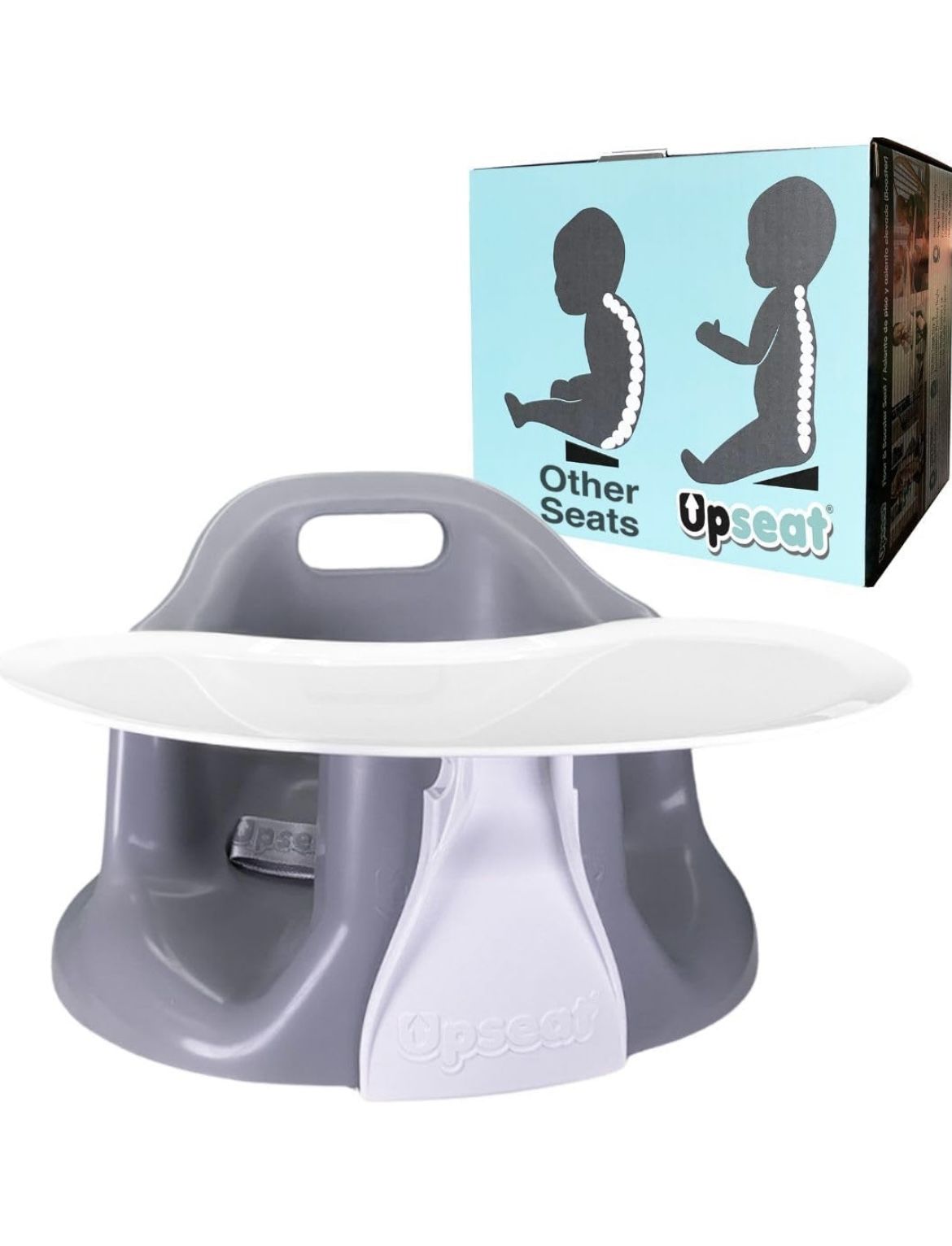 Upseat Baby Floor Seat Booster Chair for Sitting Up with Removable Tray 