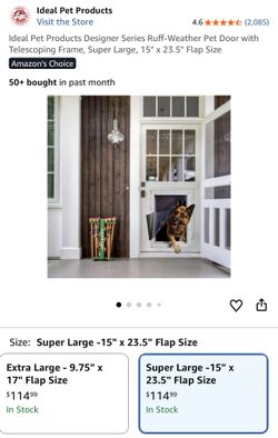 Ruff-Weather Pet Door with Telescoping Frame, Super Large, 15" x 23.5" Flap Size