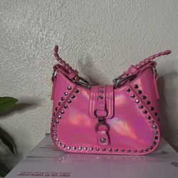 Pink Holographic Y2K Shoulder Bag 