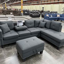 Brand new sectional sofa with ottoman