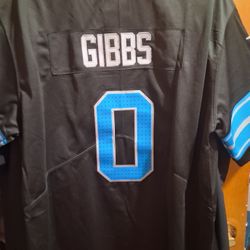 Brand New Detroit Lions Stitched Black #0 Gibbs Jersey Size Men's Small