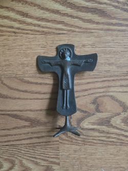 Vintage brass jesus on the cross