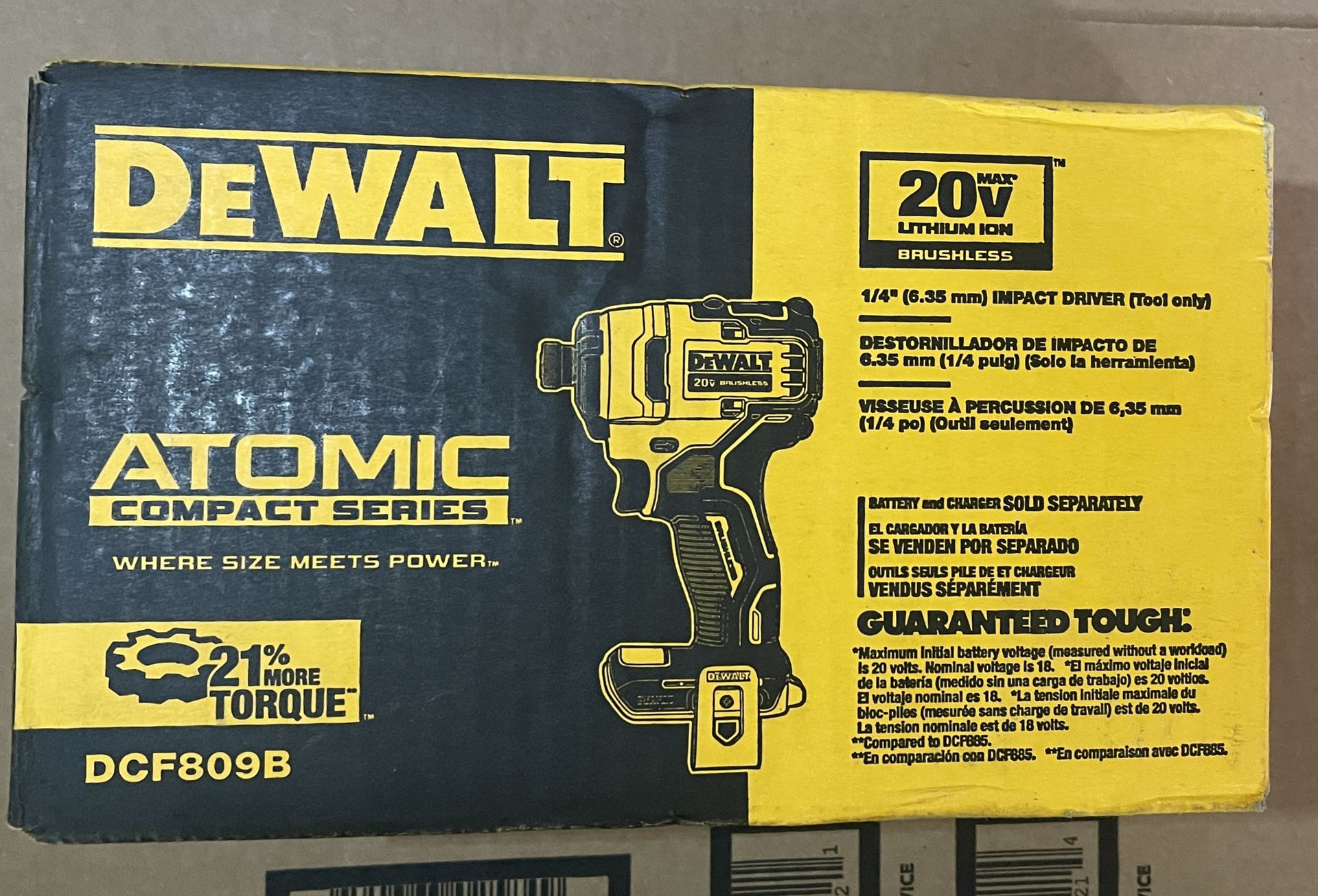 Dewalt Atomic 20V Max Cordless Brushless Compact 1/4 Inch (tool Only)
