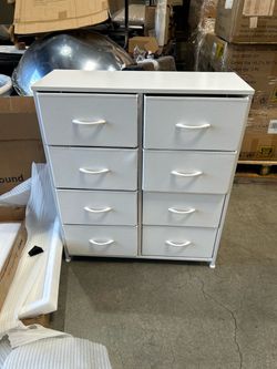 Dresser for Bedroom, Chest Organizer Unit with 8 Fabric Bins