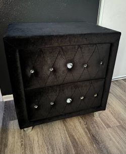 Black suede with diamonds