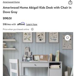 Ameriwood Home Abigail Kids Desk with Chair in Dove Gray Pm if interested