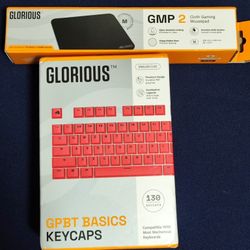 Glorious GPBT Basics Keycaps ANSI/ISO - Revive Red BRAND NEW & Black Mousepad