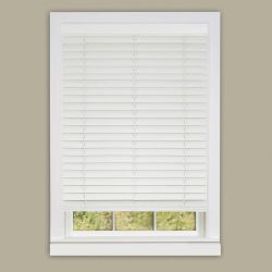 Achim White Cordless 2 in. Faux Wood Madera Falsa Plantation Blind - 35 in. W x 64 in. L