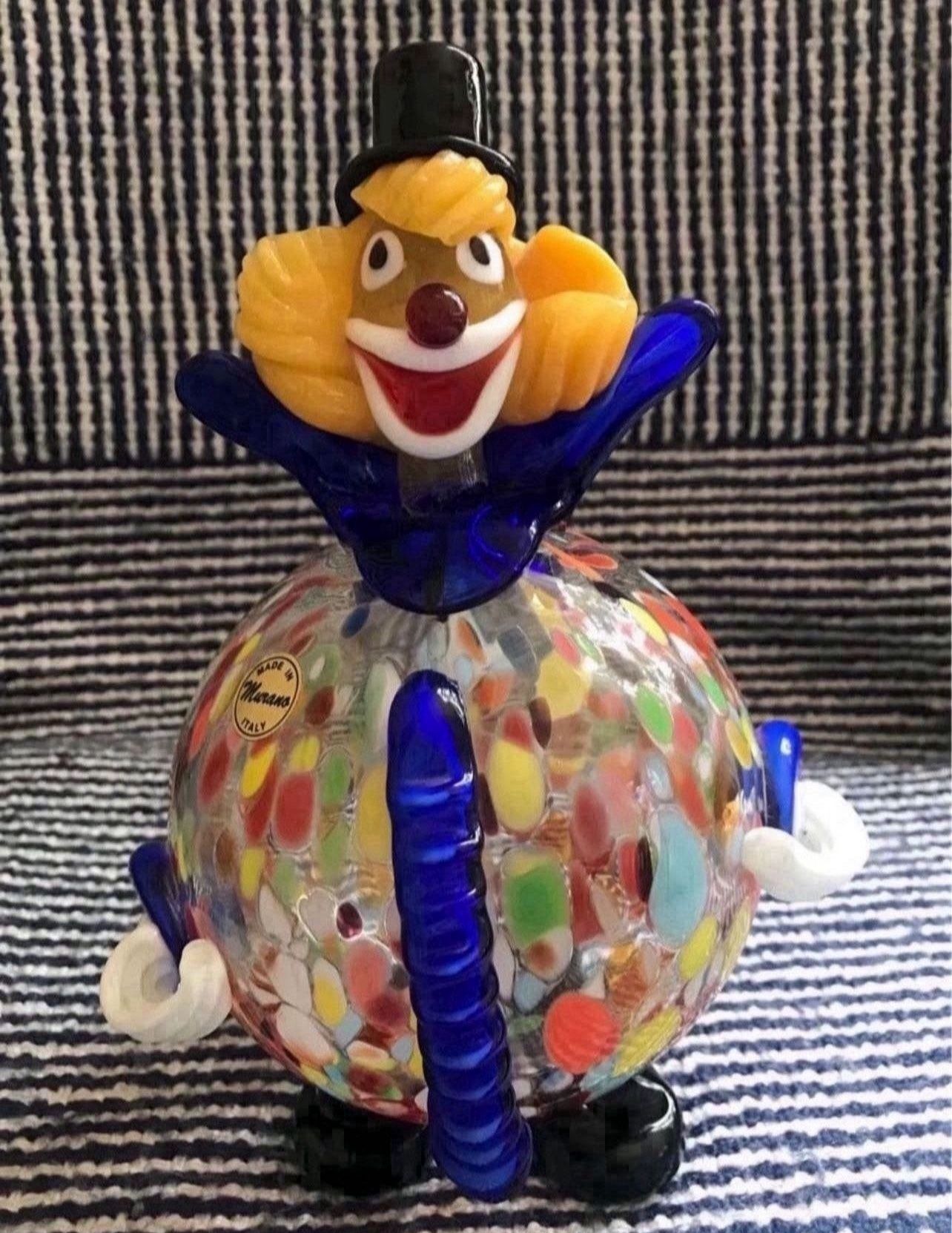 Authentic GlassOfVenice Murano Glass Clown - Round in mint condition  