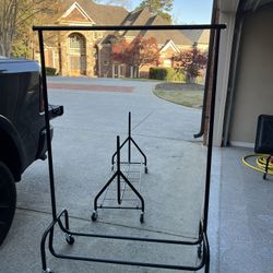 3 Black Clothing Racks 