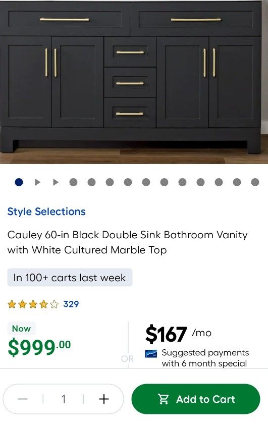 Cauley 60 inch double vanity sink with top , New!