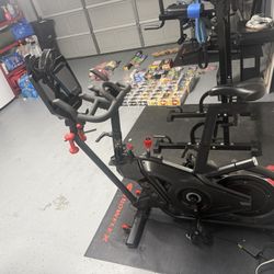 Bowflex VeloCore Bike LEANING  (17” Screen) – Like New + Mat, Weights, Fan, HR Sensor