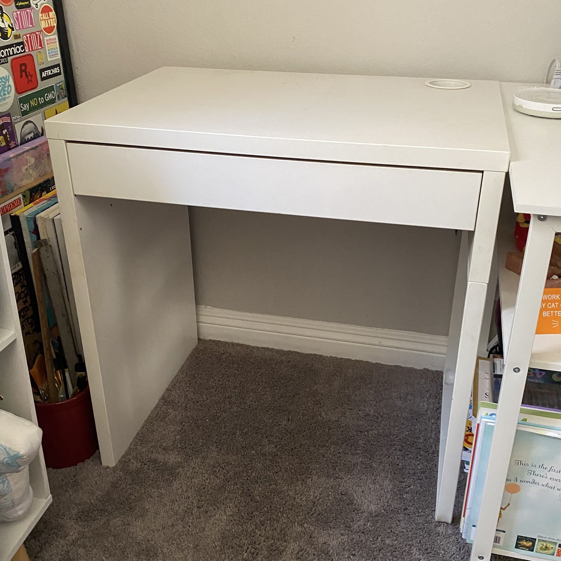 Small White Desk For Sale - With Drawer