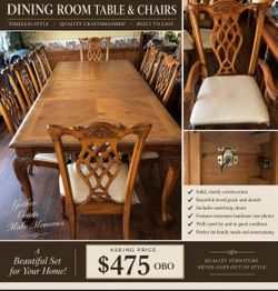 Wood Dining Table and Chairs Set