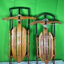 Pair of Vintage Sleds Decor