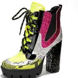 ✨ Cape Robbin Nell Glitter Platform Ankle Boots ✨