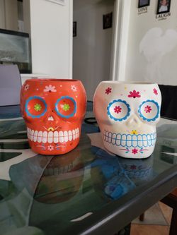 Sugar Skull White And Orange