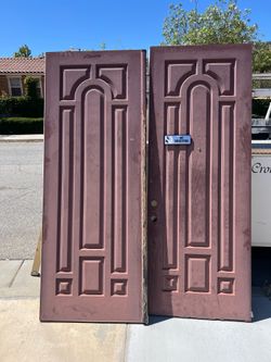 Fiberglass exterior solid double doors