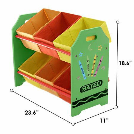 Kids crayon themed toy storage organizer