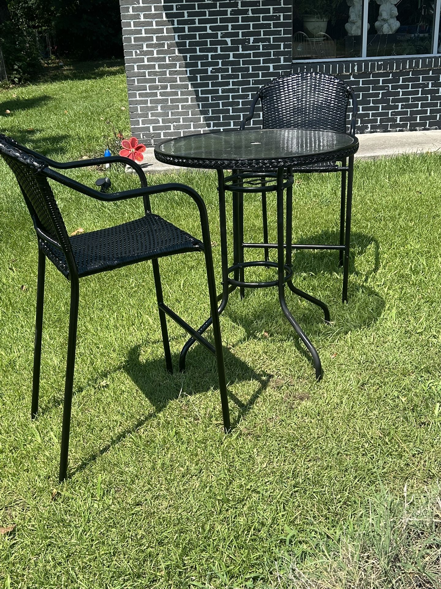 Tall Black Bistro Patio Set