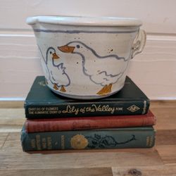 Vintage Signed Pottery Geese Pitcher 