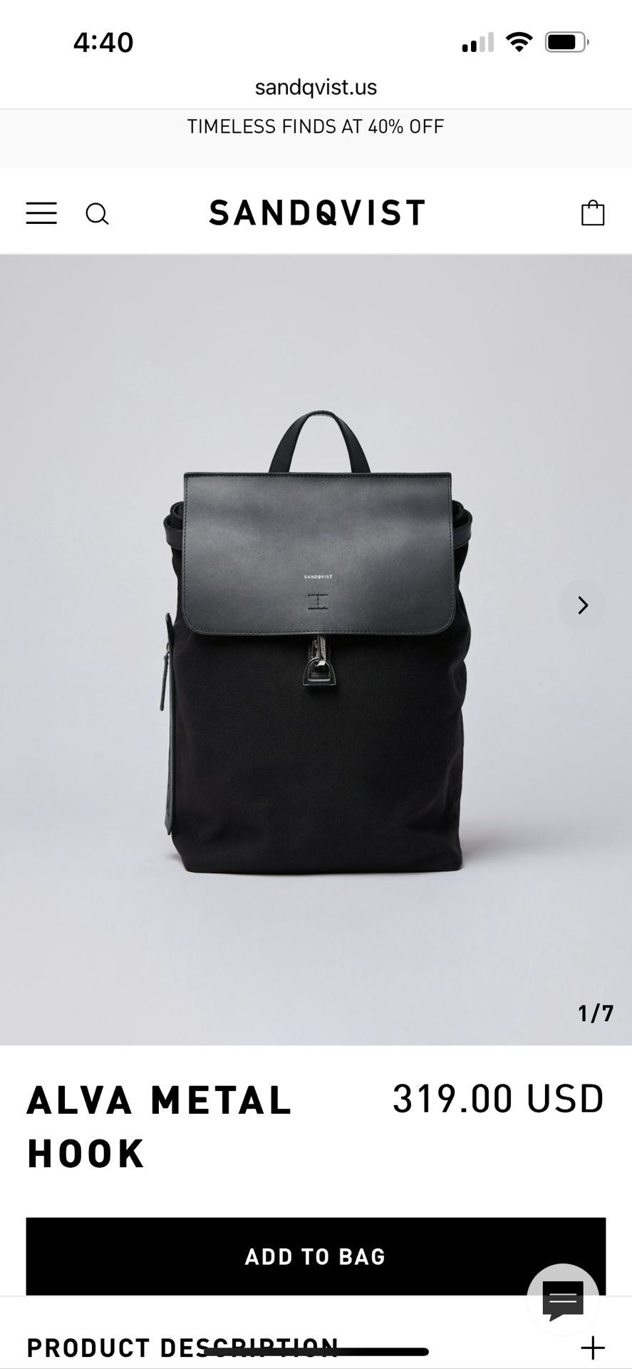 SANDQVIST Alva Metal Hook Backpack