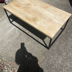 West Elm - Solid Wood/Metal Coffee Table