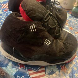 Black Jordan 4  Slippers
