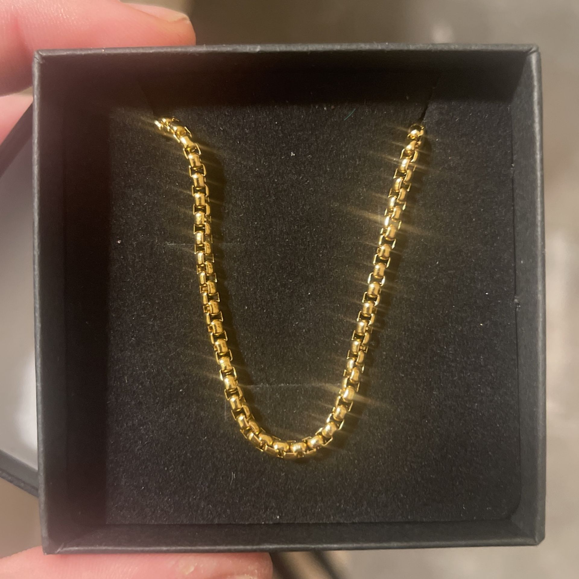 18" Yellow Gold Box Chain