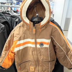 OBERMYER SZ 4T RARE RETRO STYLE BROWN/ORANGE SNOW SKI WINTER JAVKET