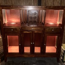 Vintage Wood & Glass Spirit Cabinet