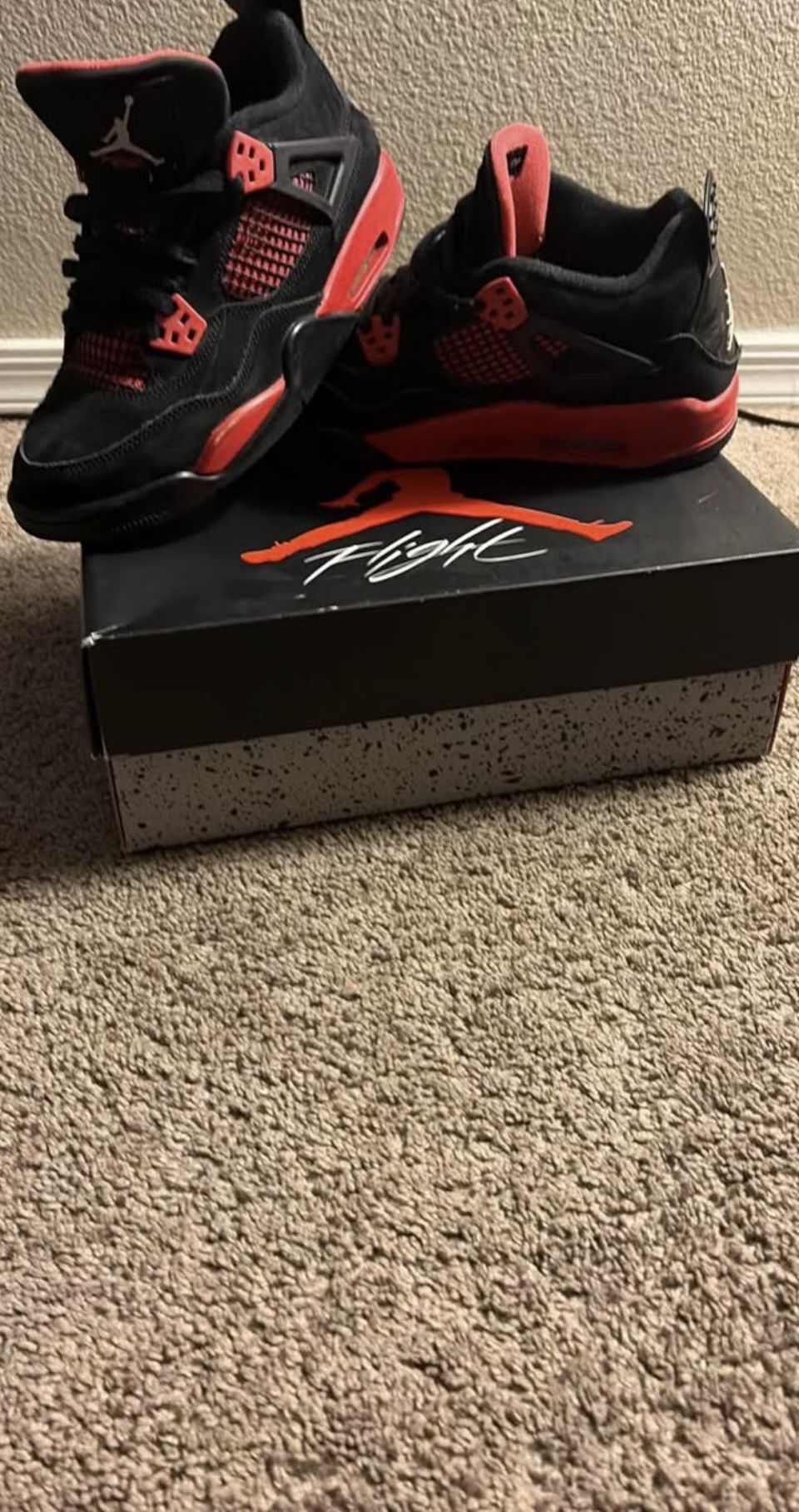 Orange And Green Ja Morant’s + Jordan Four Thunder Reds