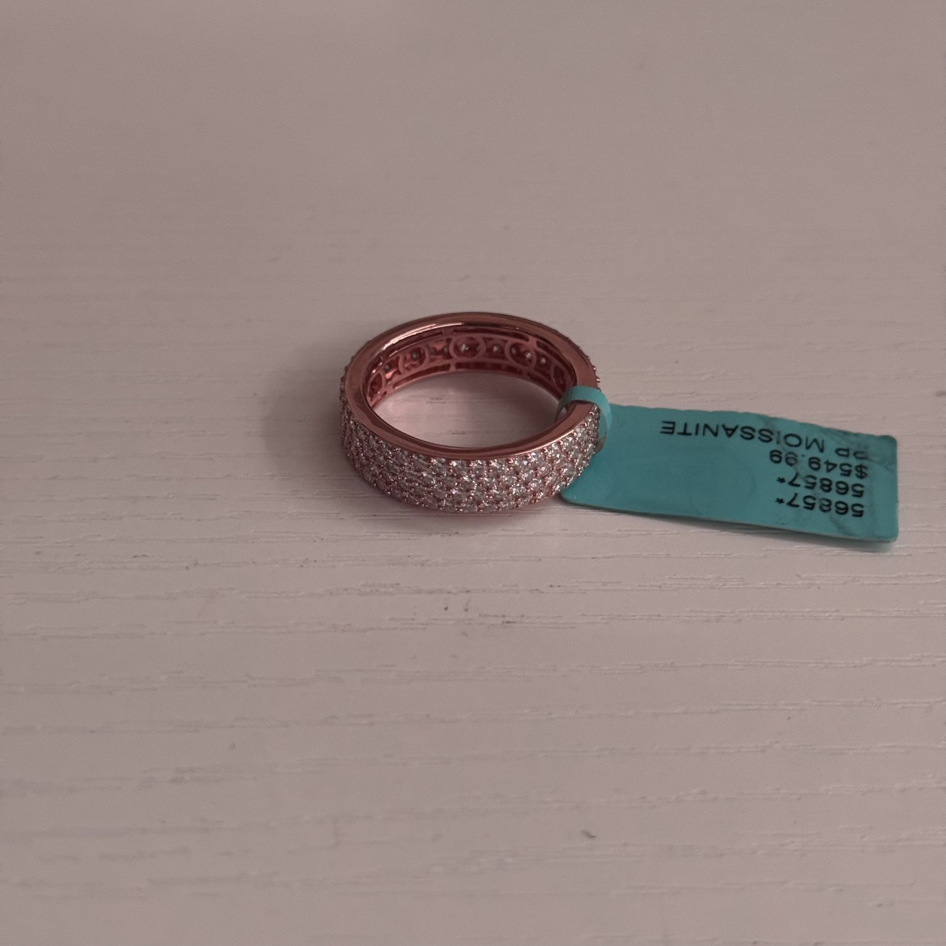 Brand New 4ct Moissanite Ring Size 10 – Rose Gold Finish VS/D Color Ice